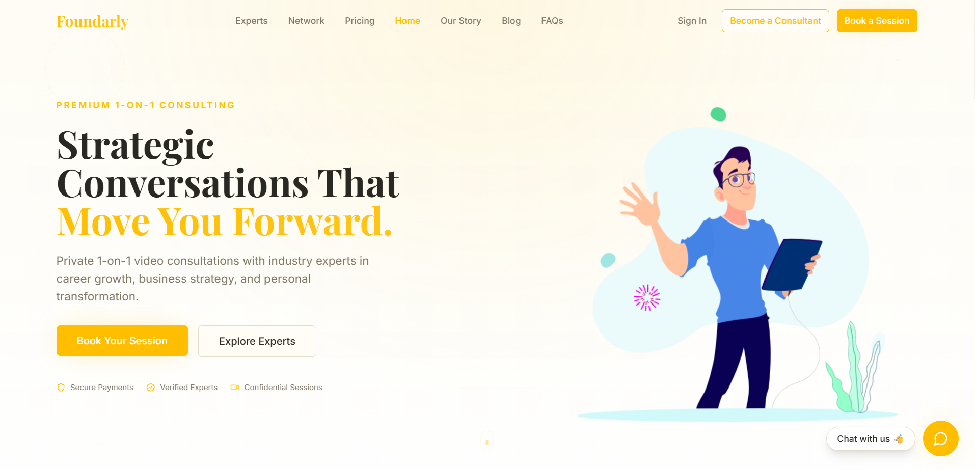 Foundarly Business World website homepage
